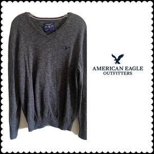 American Eagle Outfitters Men’s Large Grey Athletic Fit Crew Neck Sweater